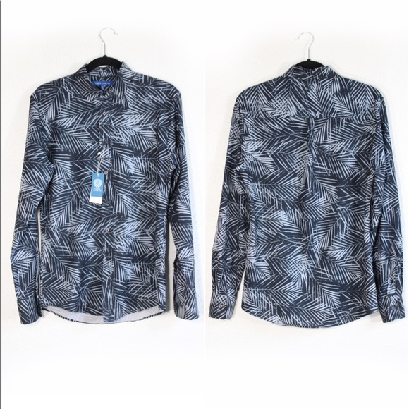 Vince Camuto Long Sleeve Leaf Print Button Shirt S - Picture 1 of 13